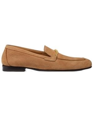 Versace Medusa Round-Toe Loafers - Brown