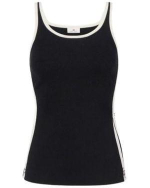 Elisabetta Franchi Shiny Bands Top - Black