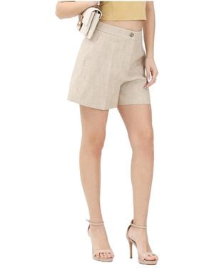 Pinko Pleated Detail Tailored Shorts - Natural