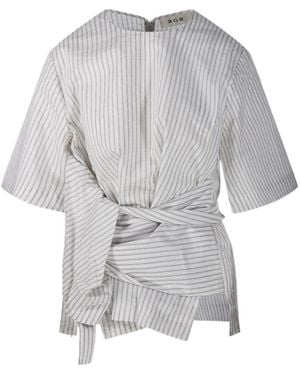Rohe Wrap Stripe Top - Gray