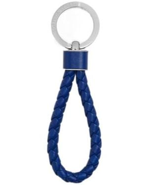 Bottega Veneta Intreccio Key Ring - Blue