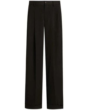 Dolce & Gabbana Wide-Leg Pleated Trousers - Black