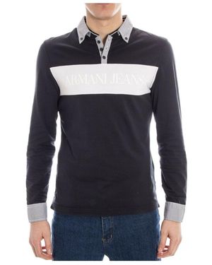Armani Jeans Logo Details Polo Shirt - Blue