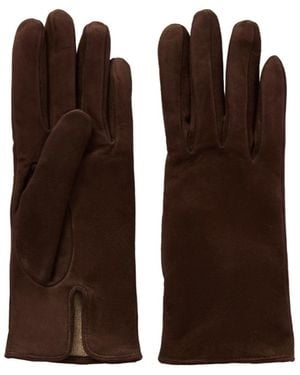 Nour Hammour Suede Gloves - Brown
