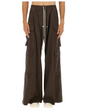 Rick Owens Wool Cargo Pants - Brown
