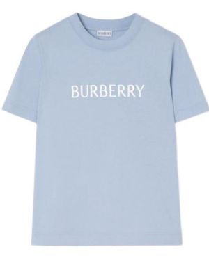 Burberry Logo Cotton T-Shirt - Blue