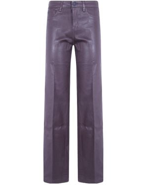 L'Agence Scottie Coated Wide-Leg Jeans - Purple