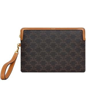 Celine Small Pouch With Strap Cuir Triomphe - Black