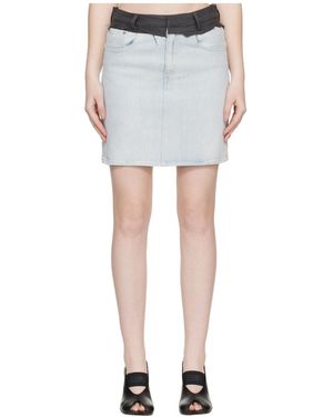 MM6 by Maison Margiela Denim Mini Skirt With Belt Loop - Grey