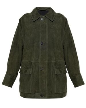 Arma Long-Sleeve Leather Jacket - Green