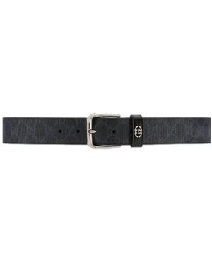 Gucci All-Over Logo Embossed Buckle Belt - White
