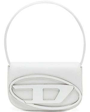 DIESEL 1Dr Logo Plaque Shoulder Bag - White