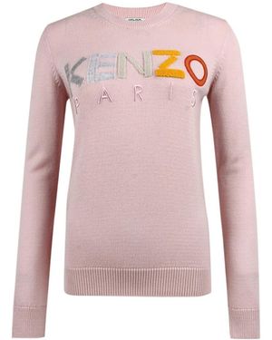 KENZO Coloured Letter Logo Knitted Pullover - Pink
