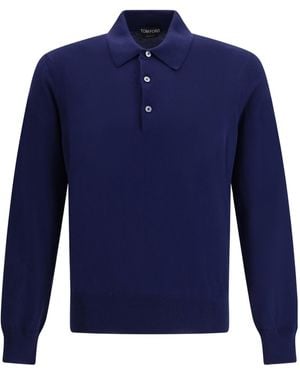 Tom Ford Half-Button Polo Shirt - Blue