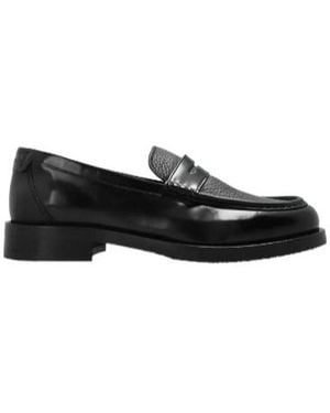 AllSaints Bloom Textured Penny Loafers - Black