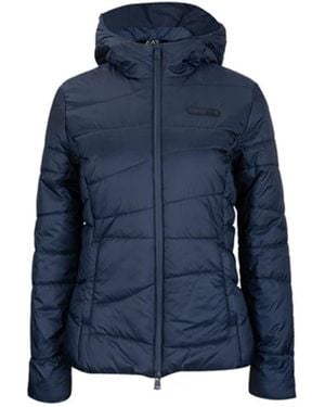 Emporio Armani Long-Sleeved Cotton-Padded Jacket - Blue