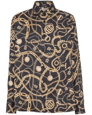 Balmain Silk Chain Print Shirt - Multicolour