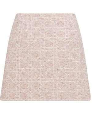 Dior Macrocannage Flared Miniskirt - Natural