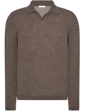 The Row Long-Sleeved Polo Jumper - Brown