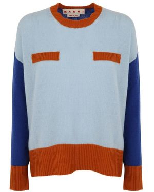 Marni Round Neck Cashmere Jumper - Blue