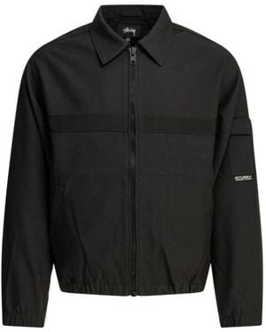 Stussy Collared Long-Sleeved Casual Jacket - Black