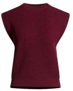 Brunello Cucinelli Minimalist Sleeveless Crewneck Knit Top - Purple