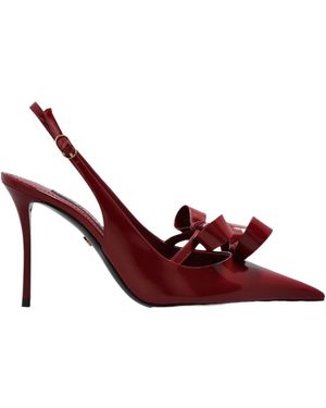 Dolce & Gabbana Bow Detailed Pointed Toe Court Shoes - Red