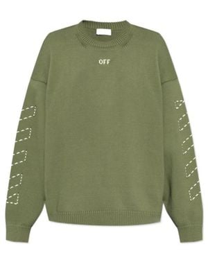 Off-White c/o Virgil Abloh Crewneck Long-Sleeved Sweater - Green