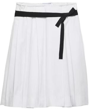Prada Belted Midi Skirt - White
