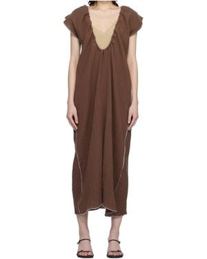 Baserange V-Neck Dress - Brown