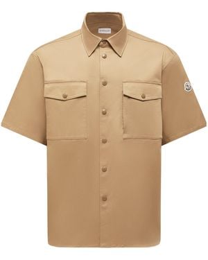 Moncler Logo Patch Short-Sleeved Shirt - Natural