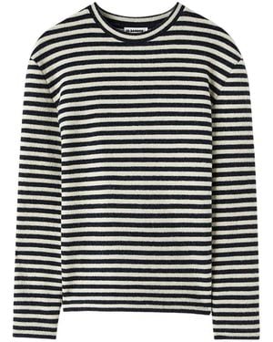 Jil Sander Striped Crewneck T-Shirt - Black