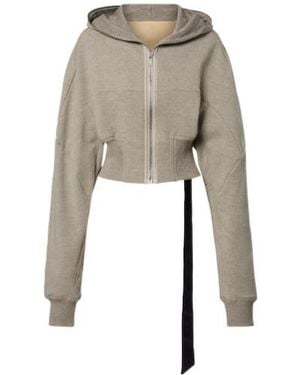Rick Owens Cropped Cotton-Blend Jersey Hoodie - Natural