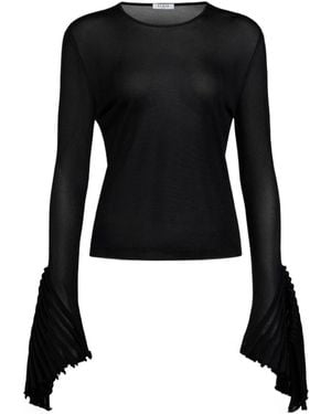 Alaïa Godet Sleeve Top - Black