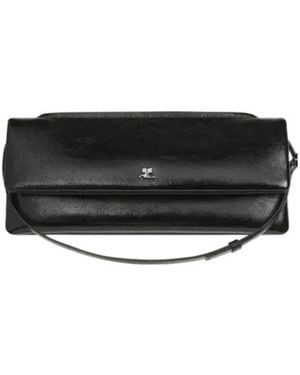 Courreges Courrèges Cuff Naplack Leather Clutch Bag - Black