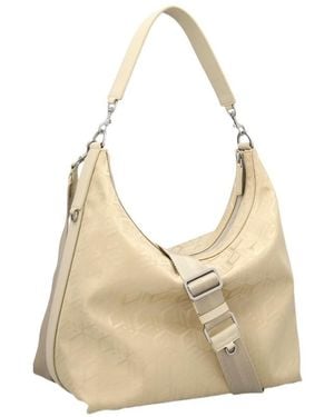 MCM Aren Jacquard Zipped Hobo Bag - White
