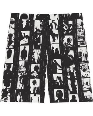 Givenchy Bermuda Shorts With Photographic Negative Print - Black