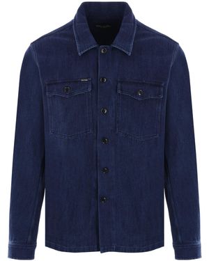 Tom Ford Straight Hem Denim Shirt - Blue