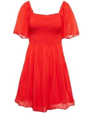 Velvet By Graham & Spencer Esme Cotton Gauze Minidress - Red