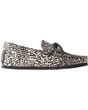 Isabel Marant Fitza Leopard-Print Calf Hair Loafers - Black