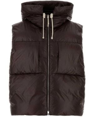 Jil Sander Drawstring Zip-Up Down Jacket - Brown