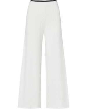 Liu Jo Contrast-Trim Palazzo Pants - White
