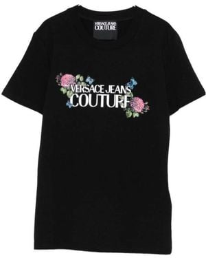 Versace Jeans Couture Couture Floral Logo T-Shirt - Black