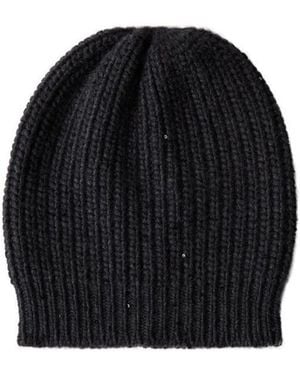 Brunello Cucinelli Ribbed Knit Beanie - Black