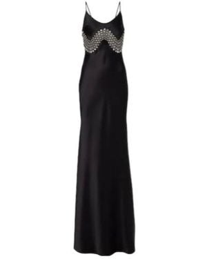 David Koma Embellished Satin Gown - Black