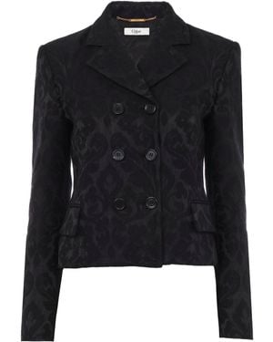 Chloé Double-Breasted Fitted Jacket - Black