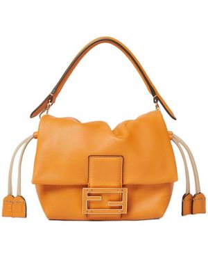 Fendi Dark Nappa Leather Mini-Bag - Orange