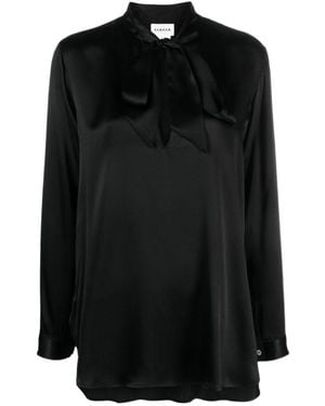 P.A.R.O.S.H. Pussy-Bow Collar Silk Shirt - Black