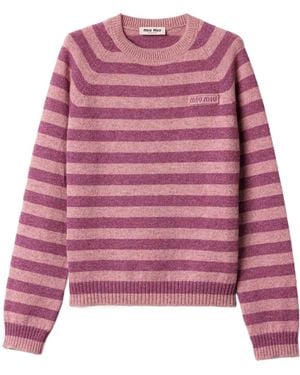 Miu Miu Wool Crew-Neck Jumper - Pink