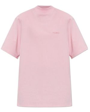 The Attico The Logo Embroidered Oversized T-Shirt - Pink
